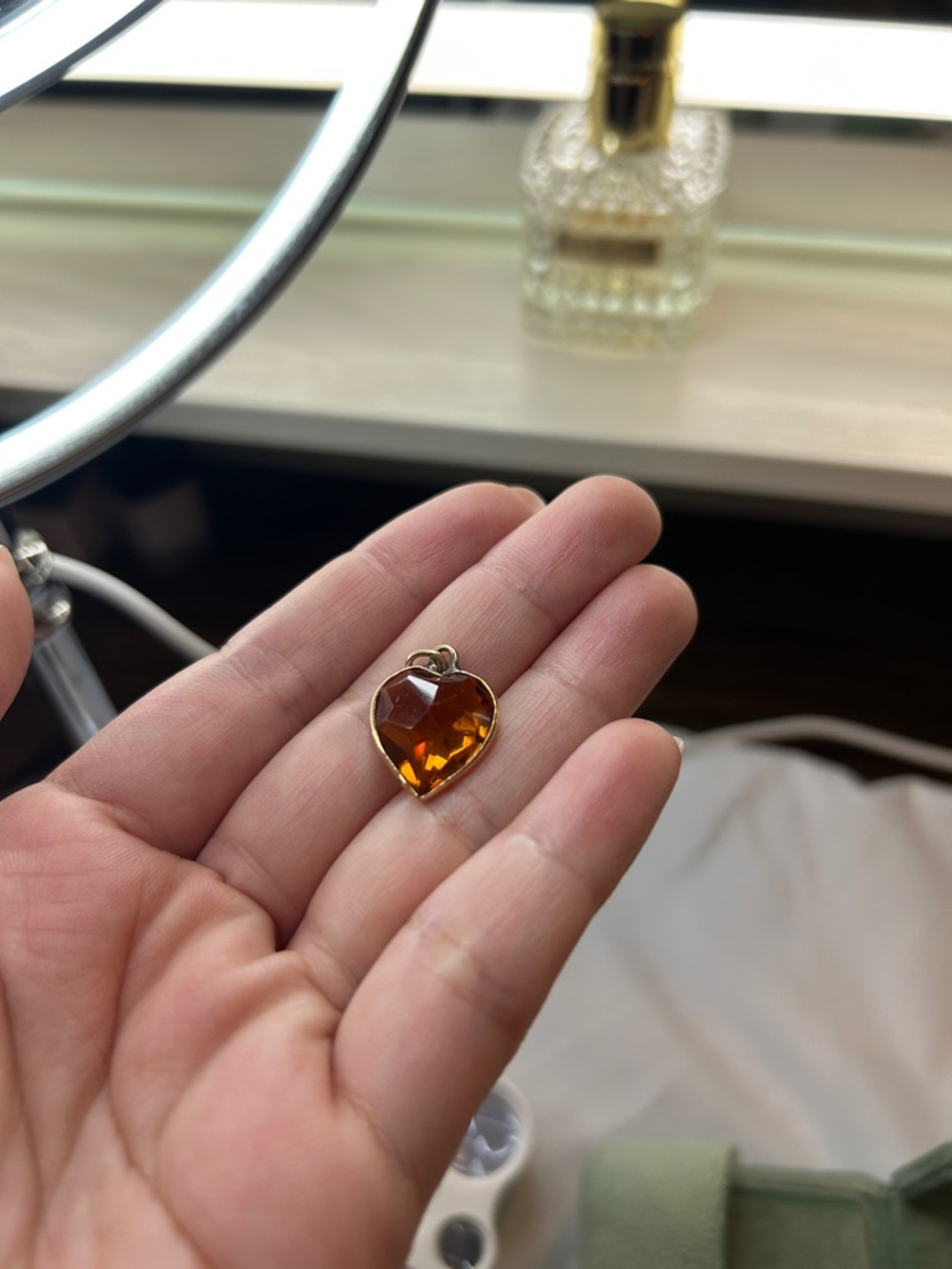 14k solid gold Citrine Pendant